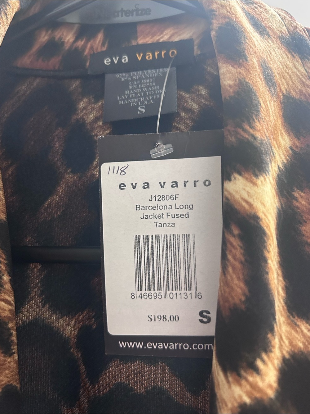 eva varro Leopard Print Long Jacket - Brown, Tan, Black - Picture 2 of 5